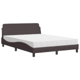 Cumpara ieftin Pat cu saltea, Dover, maro inchis, 140x200 cm, textil