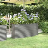 vidaXL Strat &icirc;nălțat grădină gri 152x40x68cm oțel vopsit electrostatic
