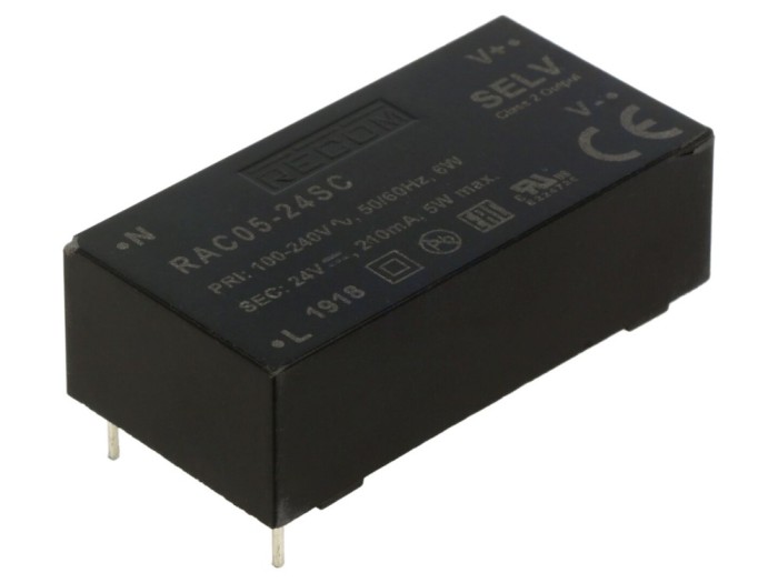 Convertor AC/DC 5W 24V DC pentru PCB