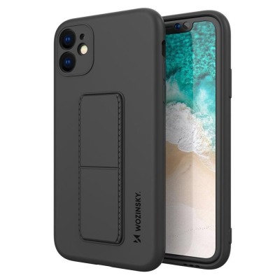 Husa pentru APPLE iPhone 11 - Silicon Kickstand (Negru) Wozinsky foto