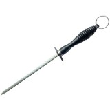Cumpara ieftin Masat pentru ascutirea cutitelor, negru, 27 cm, tija din otel 18 cm, cu protectie pentru degete si inel de agatare