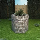 Gossi Strat Inaltat Gabion Hexagonal, Otel Galvanizat, 100x90x100cm, Argintiu, Jardiniera Gradina, Rezistent Intemperii