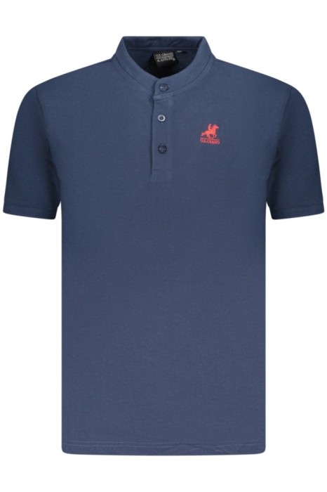 U.S. Grand POLO Tricou barbati cu guler tunica, logo brodat, regular fit, bleumarin, M