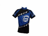 Tricou Ciclism Copii 10 Ani Negru/Albastru - Poliamida &amp; Elastan