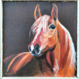 Maria Silska-&quot;Portret Maia&quot;, pictură cu cal (1986), Animale, Acrilic, Realism