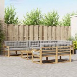 vidaXL Set de canapele de exterior 9 pcs Alb și gri deschis 3386645