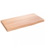 Gossi polita perete maro deschis 40x20x2 cm lemn masiv stejar tratat