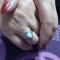 Inel argintat vintage cu opal si cristale