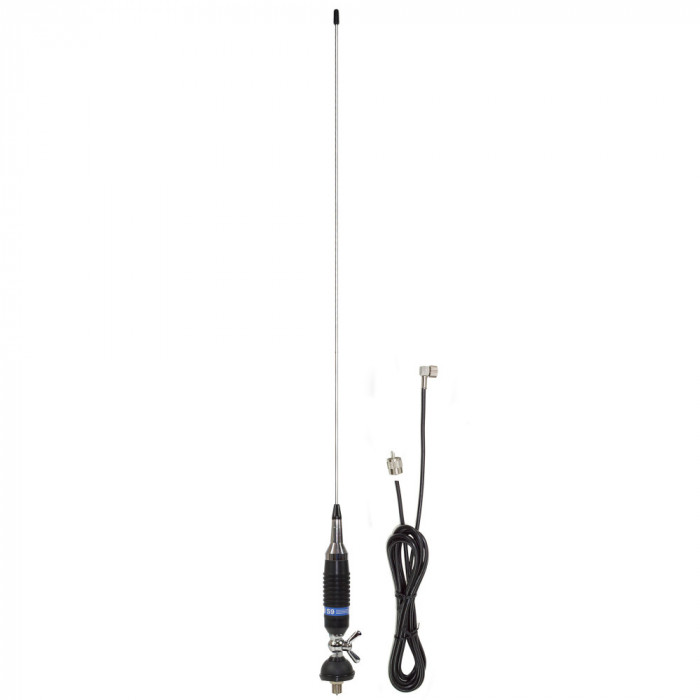 Antena CB PNI S9 cu fluture lungime spic 120 cm cu cablu RG58 de 4m PNI-S9CAB