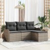 VidaXL Set de canapele pentru grădină cu pernă 4 pcs Gri Rattan poli 3354318