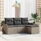 vidaXL Set de canapele pentru grădină cu pernă 4 pcs Gri Rattan poli 3354318