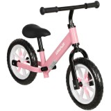 AIYAPLAY Bicicletă fără pedale copii 2-5 ani, roți luminoase, șa și ghidon reglabile, anvelope EVA silențioase, sarcină 50 kg, 84x40x57 cm, roz | Aoso