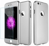 Husa Full Cover (fata + spate + geam sticla) pentru Apple iPhone 6 Plus / 6S Plus, Silver