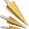 Set 3 Burghie In Trepte HSS Titan Pentru Metal,4-10mm 4-20mm 4-32mm