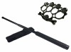 Set Autoaparare: Baston Telescopic 49cm, Rozeta Box Craniu Negru, Metalic, Ideal pentru Siguranta Personala