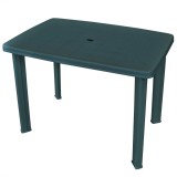 Masa gradina Gossi, verde, 101x68x72 cm, plastic, orificiu umbrela, rezistenta intemperii