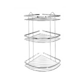 Raft de baie metalic cu 3 nivele, 23x23x47cm, crom 4 straturi, montaj pe perete, modern si rezistent