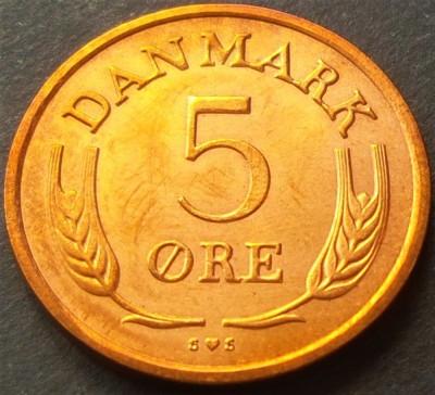 Moneda 5 ORE - DANEMARCA, anul 1972 * cod 5047 A = UNC foto