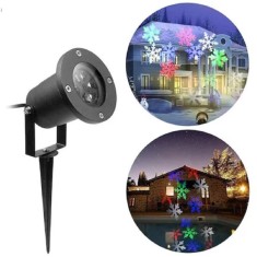 Proiector fulgi de zapada colorati cu LED RGB pentru exterior
