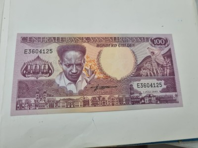 bancnota suriname 100 g 1986 foto