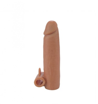 Prelungitor Penis +4 cm cu Glont Vibrator, Natural, Guilty Toys foto