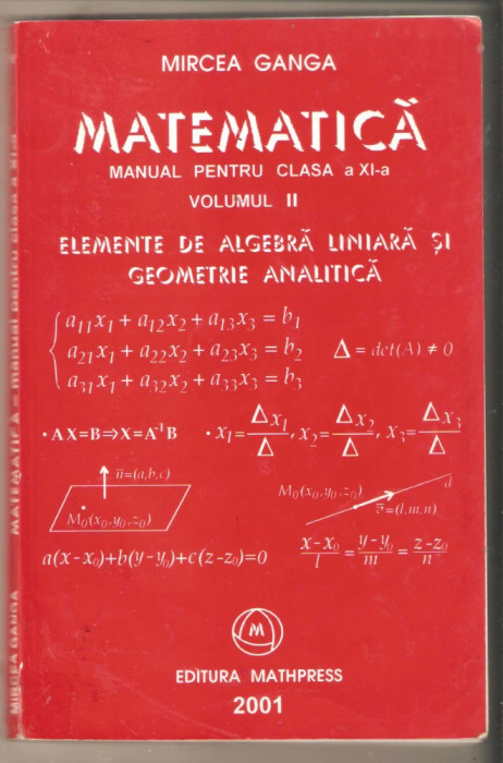 Mircea Ganga-Matematica clasa a XI-a* vol.2