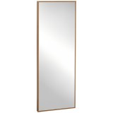 HOMCOM Oglindă Lungă din Lemn Design Natural, Montare Verticală/Orizontală, pentru Hol sau Dormitor, Maro | Aosom Romania