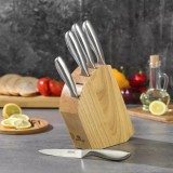 Set 5 cutite din inox, cu suport din lemn ,Kinghoff