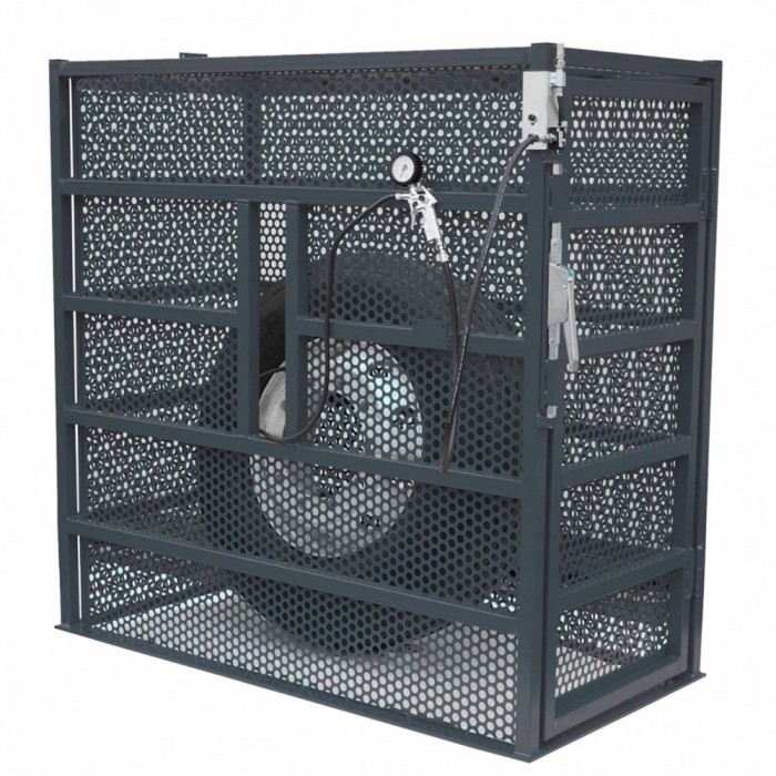 Cușcă metalică de protecție pentru umflare roți camioane