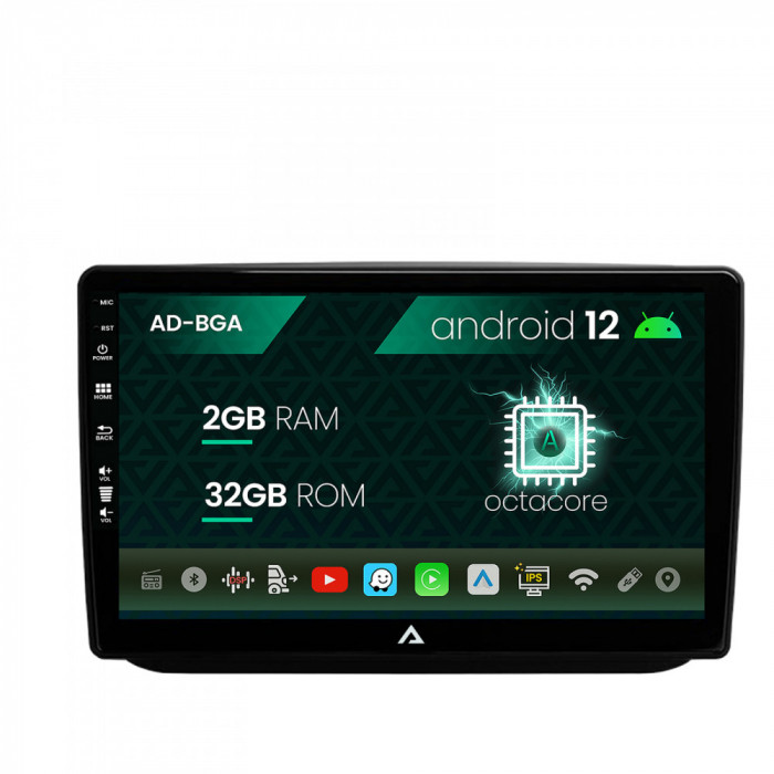 Navigatie Skoda Fabia (2007-2014), Android 12, A-Octacore 2GB RAM + 32GB ROM, 10.1 Inch - AD-BGA10002+AD-BGRKIT046