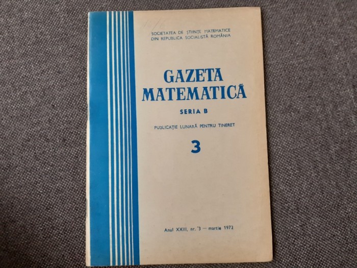 GAZETA MATEMATICA NR 3/1972