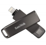 Stick USB SanDisk iXpand Flash Drive Luxe, 128GB, USB TYPE-C 3.0, Lightning 3.2 (Negru)
