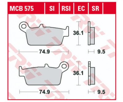 Set placute frana spate Yamaha Honda GasGas Husqvarna Kawasaki Suzuki foto