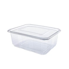 Caserole Plastic cu Capac, 230x170x90 mm, 50 Buc/Set, 2000 ml, cu Capac Detasabil, Transparent, Caserole de Unica Folosinta, Caserole cu Capac din Pla foto