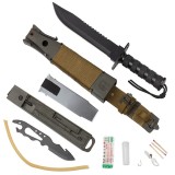 Cutit de vanatoare DEPOX&reg;, Last Survivor, multifunctional, negru 35 cm, teaca inclusa