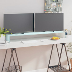 Stativ TV/Suport monitor, sticla, verde, 120 x 30 x 13 cm GartenMobel Dekor