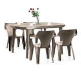 Cumpara ieftin Set de mobilier de grădină Elte 4+1 &icirc;n culoarea cappuccino