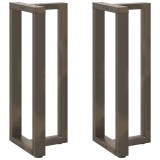 Cumpara ieftin Picioare de masă de bar &icirc;n formă de T, 2 buc., negru, 40x35x(100-101) cm, oțel