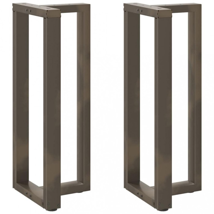 Picioare de masă de bar &icirc;n formă de T, 2 buc., negru, 40x35x(100-101) cm, oțel