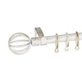 Galerie Perdea Metalica Extensibila 110-210cm Alb Brushed cu Accesorii Montaj