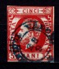 ✅ RO 1871/72 ,LP 30 a ,&quot;Carol I cu barba- nedant.&quot;,5 B rosu , stampilat