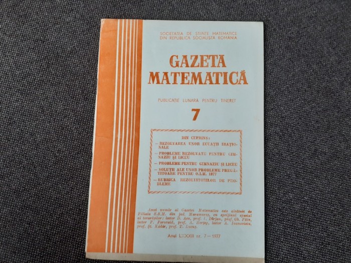 GAZETA MATEMATICA NR 7/1977