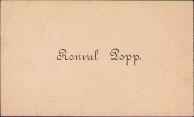 A1499 Carte de vizită Romul Popp, magistrat