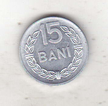 bnk mnd Romania 15 bani 1975 unc, luciu de batere