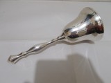 CLOPOT de masa ARGINTAT cu maner demontabil , 22,5 cm , marcat , clopot de mana