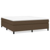 Cumpara ieftin Cadru de pat cu arcuri, maro inchis, 160x200 cm, textil
