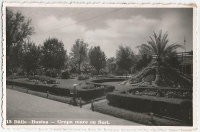 Rom&amp;acirc;nia, Buziaş, Grupa mare cu flori, carte poştală ilustrată, circ., cenzură foto