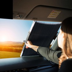 Copertina parasolar auto retractabil impotriva razelor UV, fixare ventuze, 70 cm foto