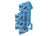 Terminal &Icirc;mbinare Șine 2 Piste 4 Borne Albastru 0.14-4mm2