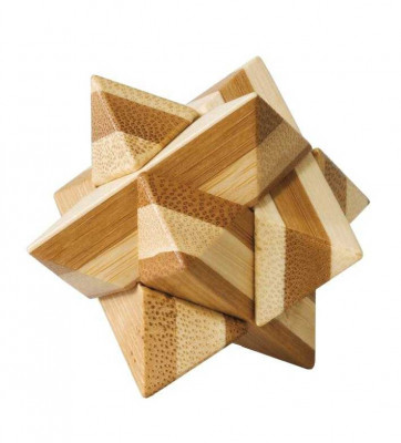 Joc logic IQ din lemn bambus Star cutie metal foto